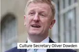  ??  ?? Culture Secretary Oliver Dowden