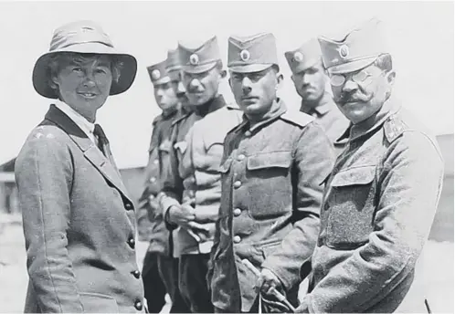  ??  ?? 0 Flora Sandes, above and right, travelled with an aid group to the front line in Serbia but instead became a sergeant-major in its army