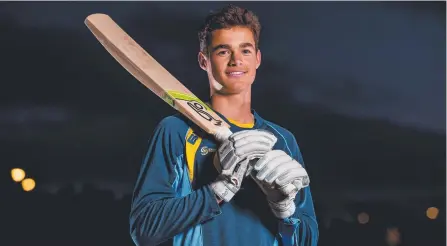  ?? Picture: JERAD WILLIAMS ?? Gold Coast Dolphins batsman Hugo Burdon, 16, has been chosen in Cricket Australia’s Pathways Rookie Squad.
