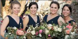  ??  ?? Paige Skelton, Rae-Marie Hoops and Kristen McCaslin, all of Fayettevil­le, with Nikki Duncan of Little Rock