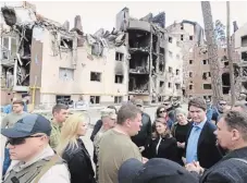  ?? THE ASSOCIATED PRESS ?? Trudeau visited Irpin, a city badly damaged during Russia’s attempt to take Kyiv early in the war. He announced $50 million in fresh Canadian military support for Ukraine.