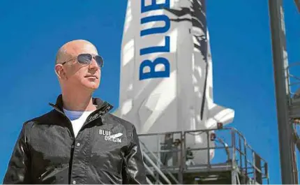  ?? EFE ?? Jeff Bezos, fundador de Amazon y el más rico del mundo, dejó su cargo en la empresa para dedicarse a planes de turismo espacial.