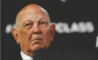  ?? CHARLIE NEIBERGALL VIA AP ?? FORMER MARYLAND COACH LEFTY DRIESELL speaks during a news conference for the Naismith Memorial Basketball Hall of Fame class of 2018 announceme­nt on March 31, 2018, in San Antonio.