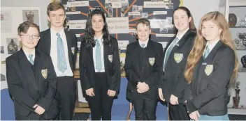  ?? SUBMITTED ?? Scalby School Student Voice team waiting for the arrival of Secretary of State for Education Justine Greening, from left, George Leith, James Hodgson, Ruby Hilton, Jack Thornton, Kitty Jackson and Lexie Kelly;