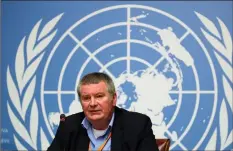  ??  ?? Ryan attends a news conference on the Ebola outbreak in the Democratic Republic of Congo at the United Nations in Geneva, Switzerlan­d. — Reuters photo