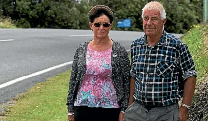  ?? LUKE KIRKEBY/ FAIRFAX NZ ?? Willcox Building Removals owners Arthur and Pauline Willcox want the speed limit of Domain Rd in Putaruru reduced to improve safety.