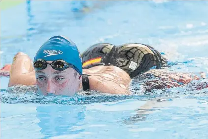  ?? FOTO: PERE PUNTÍ ?? Mireia Belmonte, cabeza de cartel en el Campeonato de España en piscina corta, en la Nova Escullera del CN Barcelona