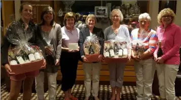  ??  ?? Winners in Thursday’s ladies’ competitio­n in Wexford (from left): Ruth Kennedy, Yvonne MacSweeney, Patricia Hanton, Denise Dunne, Martina Dempsey, Eileen Kent, Mary B. O’Leary.