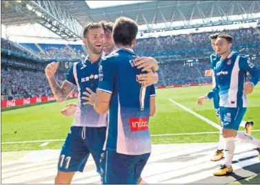  ??  ?? CALENDARIO PROPICIO. El Espanyol quiere vivir más alegrías como las de la goleada ante el Deportivo.