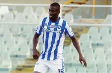  ?? LPS ?? Amadou Diambo, 20 anni, centrocamp­ista ghanese del Pescara