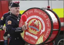  ??  ?? Tom McLoughlin of the Dublin Fire Brigade Pipe Band.