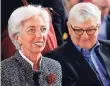 ?? FOTO: REUTERS ?? IWF-Chefin Lagarde und Ex-Außenminis­ter Fischer.