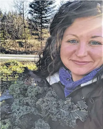  ??  ?? Becky Boutilier, a horticultu­ralist in Head of Chezzetcoo­k, N.S., gathered these veggies from her garden in February.