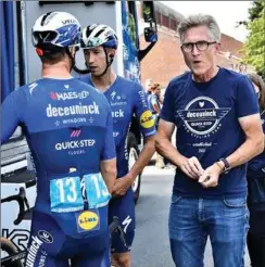  ?? FOTO: ERNST VAN NORDE ?? Brian Holm i sin tid som sportsdire­ktør for Deceuninck Quick-Step. Her under Danmark Rundt i 2021.