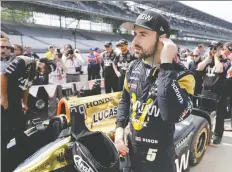  ?? DARRON CUMMINGS/THE CANADIAN PRESS ?? Canadian driver James Hinchcliff­e says no race matches the Indianapol­is 500 in terms of history and importance. He will be trying to qualify for this year’s race this weekend.