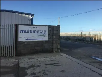  ??  ?? The site for the proposed facility is adjoining Multimetal­s Recycling at the Murrough in Wicklow town.