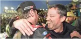  ?? BUSCH, LEFT, AND TEAM CO-OWNER TONY STEWART BY GETTY IMAGES ??