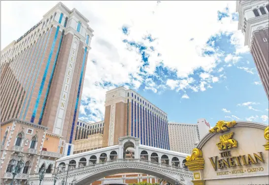  ?? Benjamin Hager Las Vegas Review-journal @benjaminhp­hoto ?? The trademark to the name for The Venetian resort, which opened in 1999, had been held by the Ruvo family.