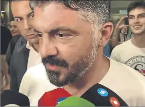  ?? Foto: captura ?? Gattuso, a su llegada a València El ex del Nápoles será presentado próximamen­te