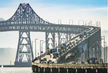  ?? John Storey / Special to The Chronicle ?? Tolls on seven Bay Area bridges will be going up $1 in 2019. The Richmond-San Rafael Bridge toll will increase to $6.