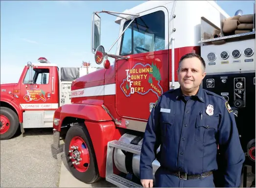  ?? Guy McCarthy / Union Democrat ?? Robert Anzar is a Volunteer Fire Captain at Station 61 Chinese Camp. Anzar, 42, got his start in a fire science program at Summervill­e High School, where he became aTuolumne County Fire Explorer Cadet in ninth grade.