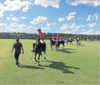  ??  ?? ► El equipo chileno saliendo de la cancha en el Sydney Polo Club.