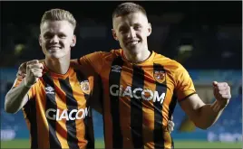  ??  ?? Greg Docherty ( right) joined Hull City in the summer window