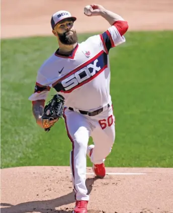  ?? CHARLES REX ARBOGAST/AP ?? Besides Lucas Giolito and Dallas Keuchel (above), who left Sunday’s game with lower back stiffness, the Sox’ starting rotation is lacking consistenc­y with 19 games remaining this season.