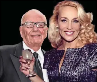 ??  ?? Another Aussie billionair­e Rupert Murdoch who has been married three times got engaged to his model girl friend, Jerry Hall