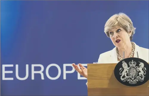  ??  ?? Prime Minister Theresa May defended the UK’s proposals on EU citizens’ rights at a European Council meeting in Brussels.