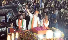  ?? G RAMAKRISHN­A ?? It has been nearly a month since Prime Minister Narendra Modi took out a roadshow at Malkajgiri.