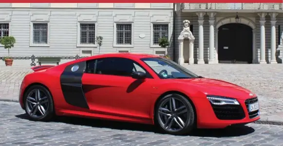  ?? PETER BLEAKNEY FOR THE TORONTO STAR ?? The 2014 Audi R8 V10 plus Coupe would be flashy enough to tempt serial Volkswagen owner Christina Lima, if she had the cash.