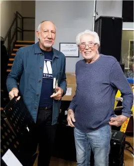  ??  ?? ABOVE: “John Mayall, who is now 86 years old, with Pete Townshend. I sent Pete one of those shots, which he put on Instagram and wrote how John was incredibly important to the early London blues scene.”