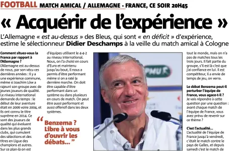  ?? (Photo AFP) ?? Deschamps demande du temps.