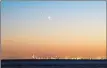  ?? ?? Jupiter and Venus over Portsmouth, June 2015. The pair reunite at the end of February, start of March, low in the west after sunset