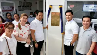  ?? CONTRIBUTE­D PHOTO ?? Bulacan Gov. Daniel Fernando and Vice Gov. Alexis Castro unveil the marker of the new Provincial Blood Center and Provincial Health Office-Public Health Building located at the Bulacan Medical Center Compound, City of Malolos, Bulacan on Monday, Feb. 13, 2023. Also in photo are (from left) Provincial Health Officer 2 Dr. Hjordis Marushka Celis, and First District Board Members Romina Fermin and Allan Andan.