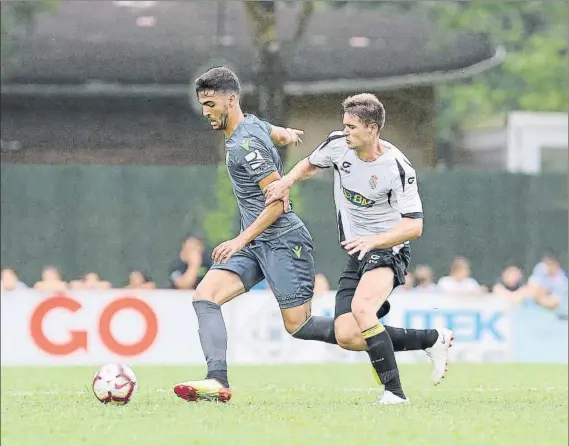  ?? FOTO: UNCITI ?? Mikel Merino cuajó un buen partido en su debut como realista en Txerloia