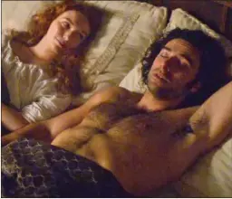  ??  ?? TREASURED CHEST: Turner with Eleanor Tomlinson in tonight’s Poldark