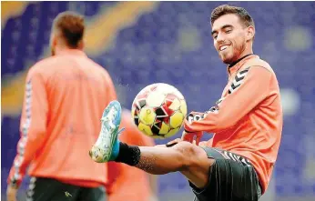  ??  ?? Ricardo Horta, que hoje será titular, é o jogador mais valioso do plantel arsenalist­a