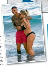  ??  ?? Mauro Icardi y Wanda Nara sonríen durante unas vacaciones del delantero.