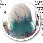  ??  ?? Right Celyn’s hair after she played in a paddling pool wearing a Primark bobble, left