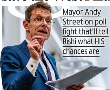  ?? ?? Defiant: In the face of a Tory wipeout, Andy Street plans to come out fighting on May 2