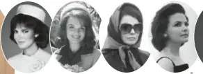  ??  ?? Jacqueline Kennedy (far left) as portrayed by (from left) Natalie Portman, Jaclyn Smith, Blair Brown, Jeanne Tripplehor­n, Ginnifer Goodwin and Katie Holmes