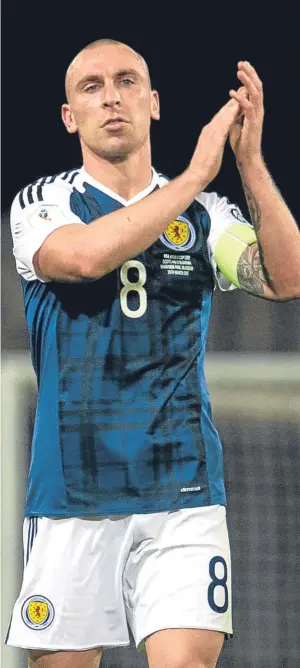  ??  ?? CAPPING THE CAPS: Scott Brown played for Scotland 55 times