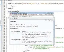  ??  ?? The Netbeans PHP developer version has code completion and tips so you know what the functions do and what parameters you can send to the function.