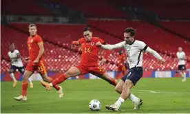  ?? Photograph: Glynn Kirk/AP ?? Jack Grealish continued his fine club form for England against Wales.