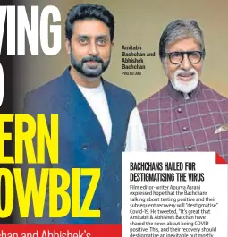  ?? PHOTO: ANI ?? Amitabh Bachchan and Abhishek Bachchan