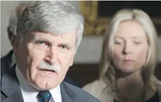  ?? C H R I S MI K U L A / P O S T ME D I A N E WS ?? Romeo Dallaire and Stephanie Richardson launch a day of action on Parliament Hill in Ottawa in 2011 to raise awareness and call for the creation of a National Suicide Prevention Strategy.