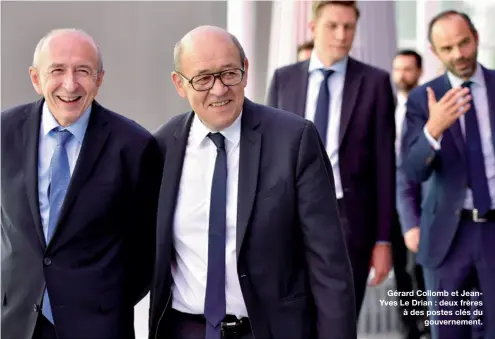  ??  ?? Gérard Collomb et JeanYves Le Drian : deux frères à des postes clés du gouverneme­nt.