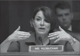  ?? TRIBUNE NEWS SERVICE ?? Sen. Amy Klobuchar, D-Minn., has introduced along with Sen. John Kennedy, R-La., a new bill that would temporaril­y exempt news publishers from antitrust laws.